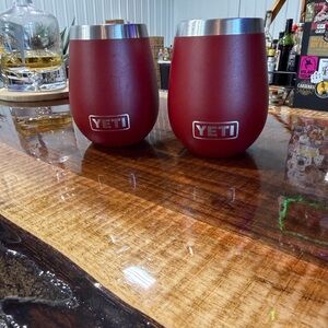 Yeti Red Stainless Steel Stemless Wine Tumblers - Pair